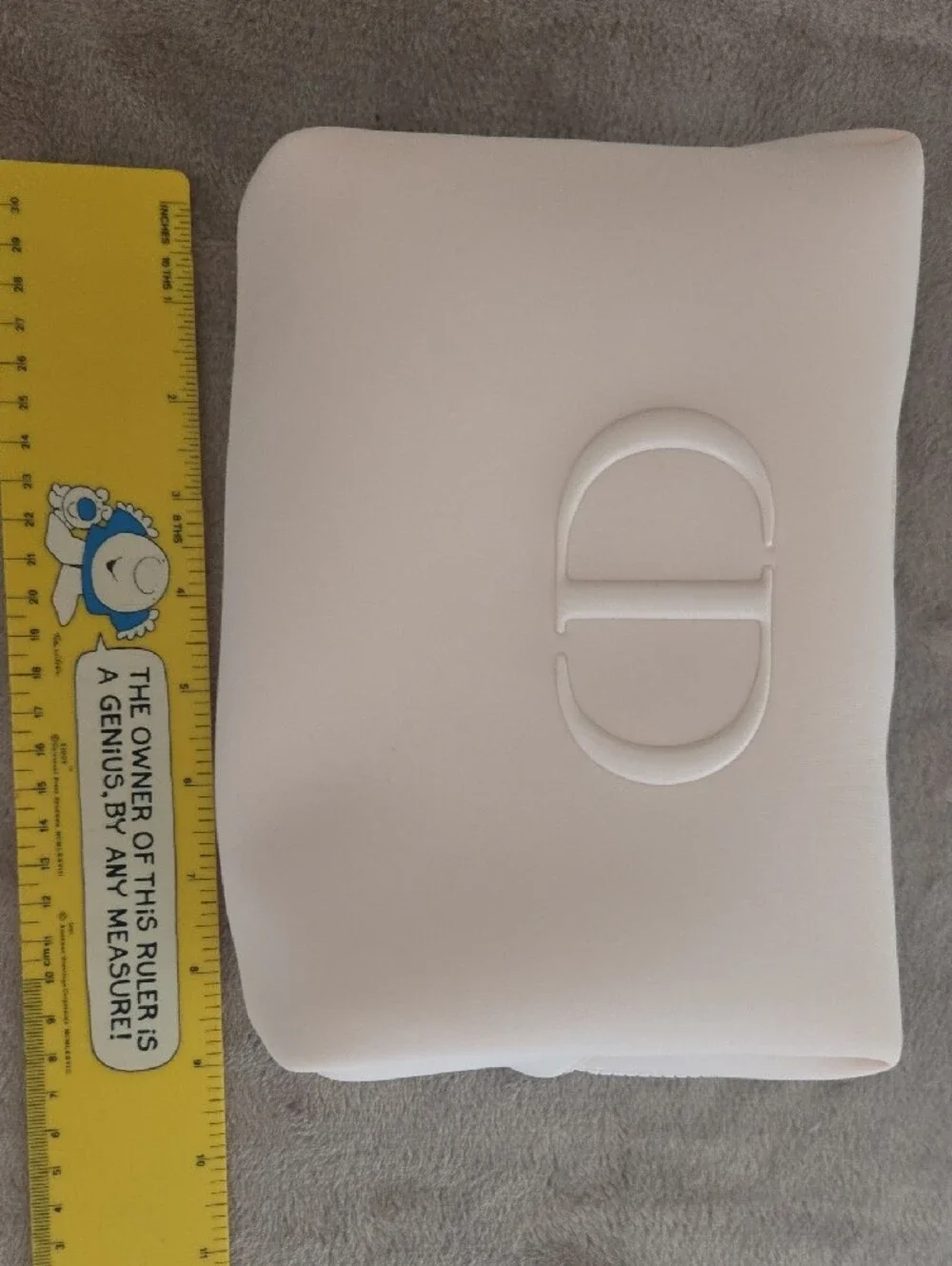 Christian Dior Pink CD Logo Cosmetic / Makeup Pouch White Zip